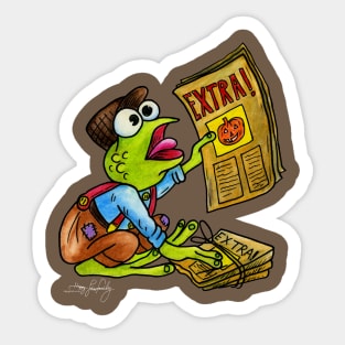 Halloween News Frog Sticker